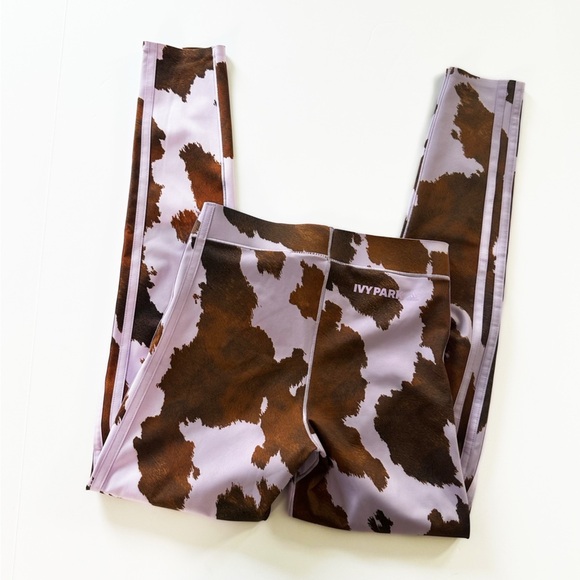 Ivy Park Adidas Girls Medium 11 12 Purple Cow Leggings - Picture 4 of 4